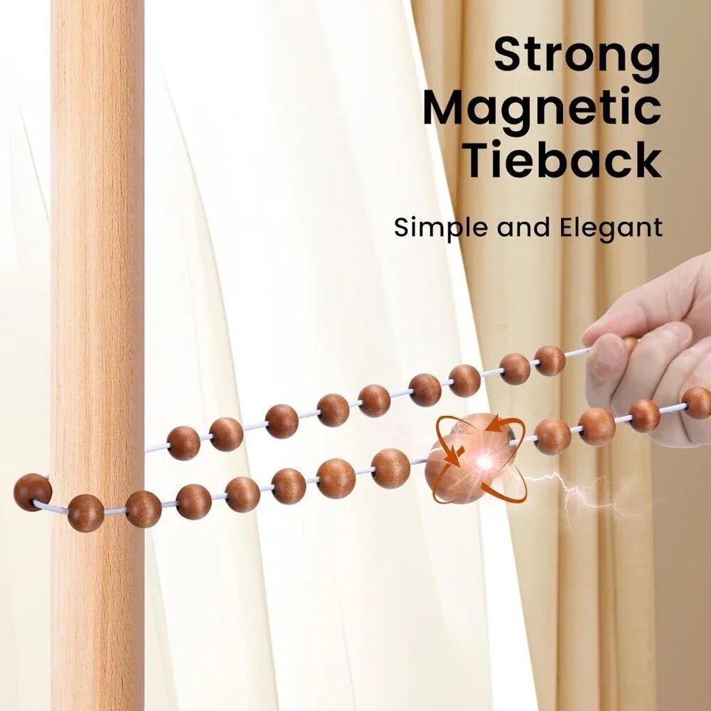 Magnetic Curtain Tiebacks Brown Curtain Holdbacks Curtains 2 Pack Nursery Decor